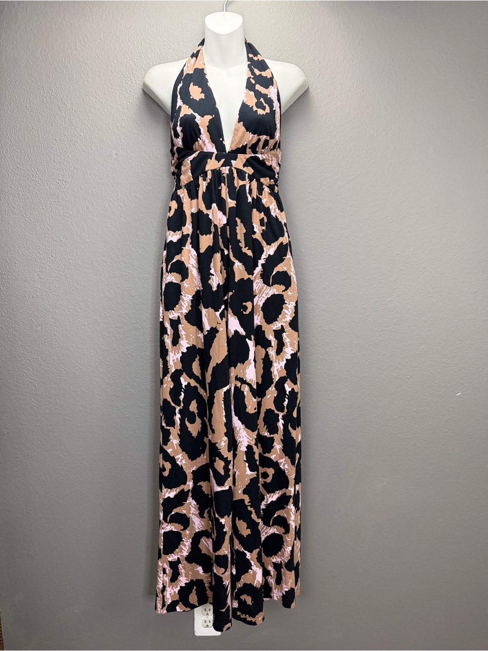 Diane Von Furstenberg X Target Halter Leopard Animal Print Jumpsuit Wide Leg XS